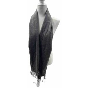 MURANO 100% Cashmere Fringed Scarf Muffler Gray Unisex New With Tags Gift